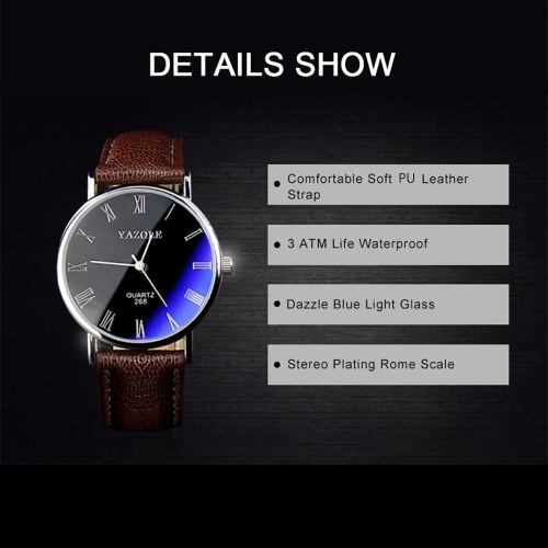 

YAZOLE Couple Quartz Watch for Men Women Elegant Wristwatch with Roman Numbers Pointer Blue Light Blocking Mineral Glass 3ATM Waterproof Business Watch Female Fashion Wristband Male Watches