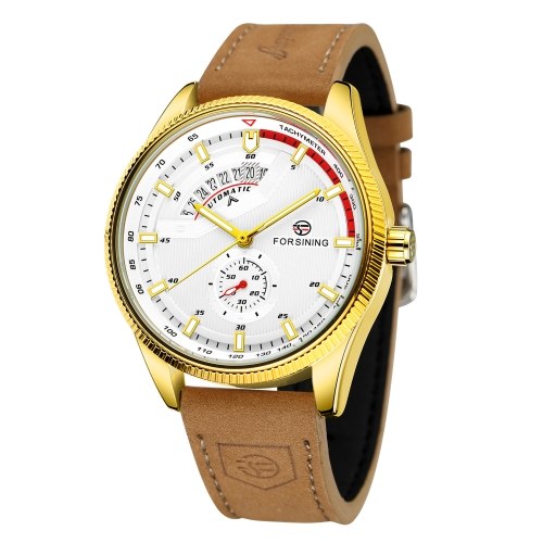 

Mechanical Watch with Leather Band 3ATM Automatic Wristwatch for Men Boys
