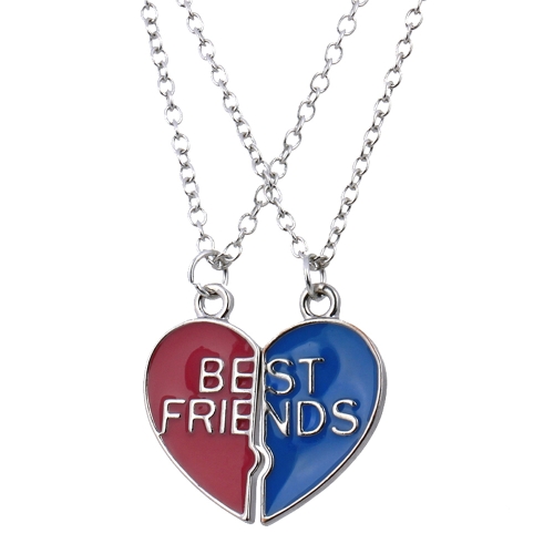 2 partes mejores amigas rotos collares colgantes en forma de corazón establecer con langosta corchete de la joyería fina personalizada regalo para mejor amigo 45cm