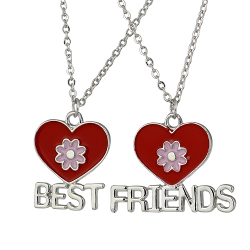 

2 Parts BEST FUCKING FRIENDS Broken Heart Pendants Puzzle Friendship Necklaces Set Gift