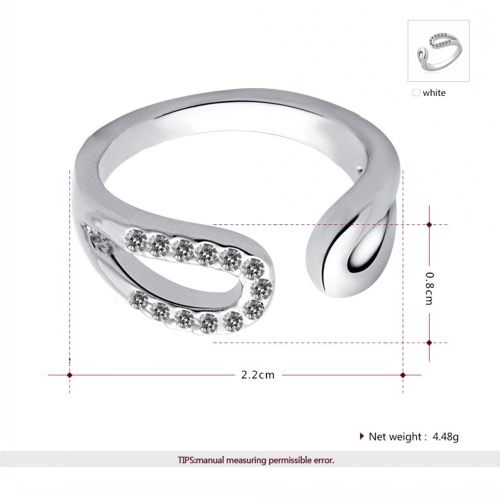 

ROXI Classic Elegant Austrian Crystal Opening Ring White Gold Plated Wedding Engagement Jewelry Accessory for Women Bride