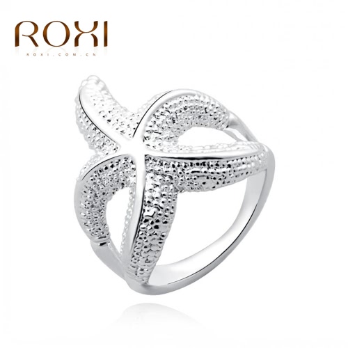 ROXI plata aleación plateado estrellas hermoso anillo mujeres novia boda compromiso joyas accesorio manera