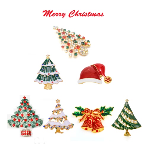 

New Fashion Shining Rhinestone Crystal Brooch Collar Clip Pin Clothes Accessory Jewelry Scarf Buckle for Holiday Party Gift Christmas