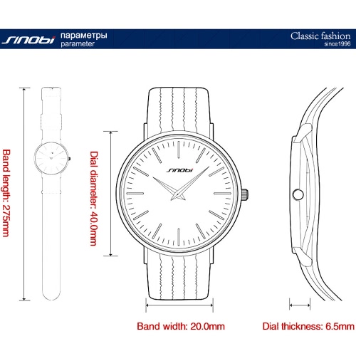 

SINOBI 2016 Luxury Brand Случайный человек бизнеса платье Наручные часы 30M водостойкие Кварцевые Мужские часы