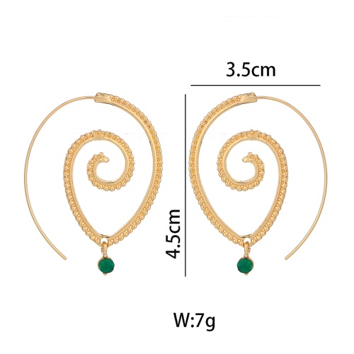 

Fashion Vintage Plated Circles Round Spiral Heart Water-drop Shaped Dangle Earrings Charm Unique Women Party Earrings Jewelry
