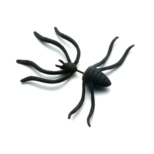 Punk Earring Black Spider Ear Studs Funny Style Weird Design Earrings Decoration Jewelry Accessory for Party