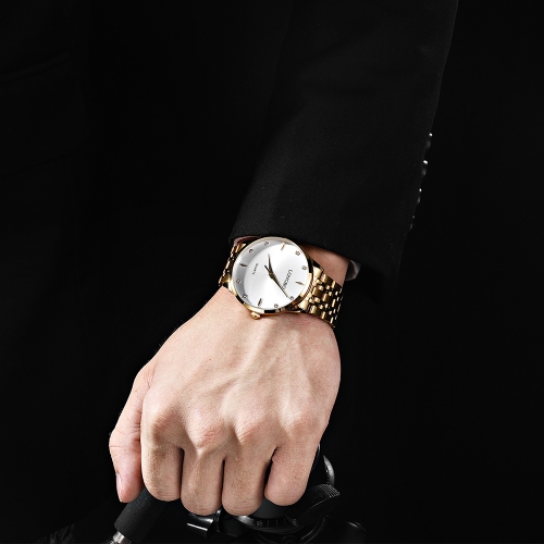 

LONGBO Luxury Diamond Stainless Steel Couple's Watches Water-Proof Business Wristwatch for Men Women Fashion Lover's Watch + Gifted Box