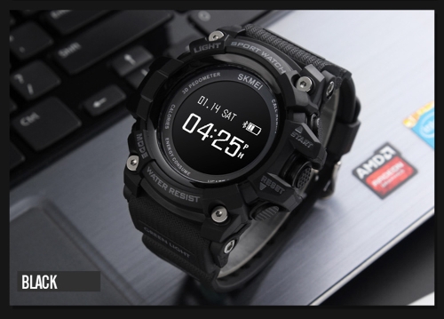 

SKMEI BT4.0 Smart Sports Watch 3ATM Water-Proof Smart Wrist Band Pedometer Heart Rate/Sleep Monitor Alarm Stopwatch Reminders Compatible IOS 7.0 & Android 4.3 or Above