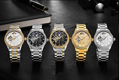 

TEVISE Brand Luxury Luminous Skeleton Автоматические механические мужские часы Water-Proof Нержавеющая сталь Band Man Business Wat