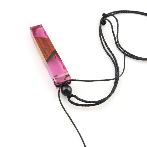 

Vintage Handmade Resin Wood Pendant Necklace Girl Holiday Leisure Necklace Women Fashionable Jewelry Gift Random Color