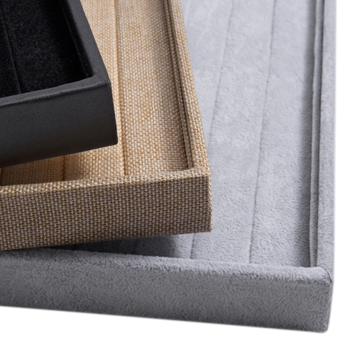 

Velvet Linen Leather Rings Display Jewelry Storage Box Case Jewelry Display Tray Show Case