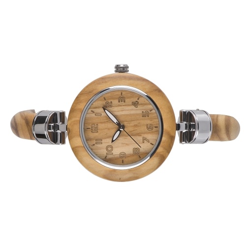 

BEWELL ZS-W151A Women Wood Watch Quartz Movement Vintage Casual Bracelet Bangle Wrist Watch