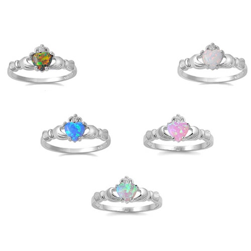 

Новая мода женщин Корона руки сердце моделируется опал кольцо 925 Sterling Серебряная свадьба участия Любовь ювелирные изделия
