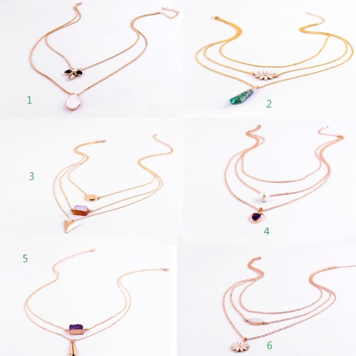 

New Fahion Hot Multilayer Gold Plated Statement Necklace Choker Pendant Jewelry for Women Gift Girls