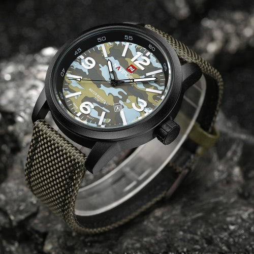 

NAVIFORCE 2017 Fashion Camouflage Style Quartz Nylon Strap Men Casual Wristwatch 30M Water-Proof Sports Men Watch Maculino Relogio