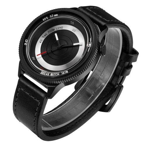 

Break Unique Luxury Brand Stainless Steel Quartz Men Watches Analog Camera Style Fashion Man Casual Wristwatch + Box