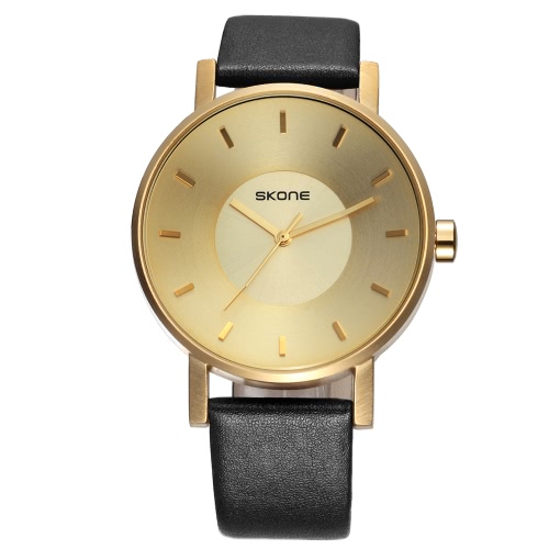 SKONE moda lujo cuarzo par relojes agua-prueba PU cuero amantes reloj hombres mujeres reloj casual