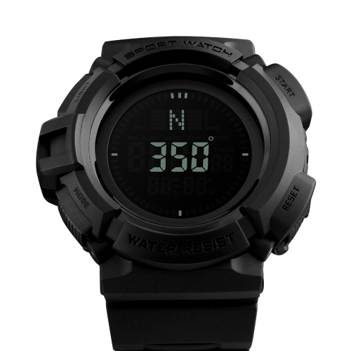 SKMEI Men's 5ATM Water-resistant E-Compass LED Electronic Watch Outdoor Sports Digital Watches Backlight Alarm / Stopwatch / Count Down / Calendar Date Window / World Time