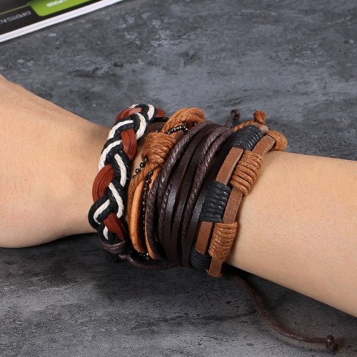 Fashion Jewelry Bracelet Unisex Braided Bracelet Retro Leather Bracelets 1#