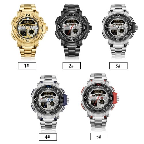 

MIZUMS Men Watch Fashion Alloy Case Band Digital Watch Sports Waterproof Quartz Wrist Watch