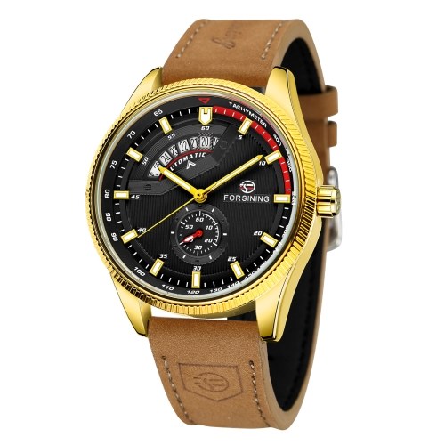 

Mechanical Watch with Leather Band 3ATM Automatic Wristwatch for Men Boys