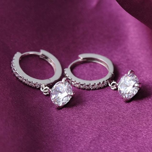 

Fashion Graceful Copper Zircon Rhinestone Crystal Earring Ear Drop Dangle for Women Girls Gift Wedding Party