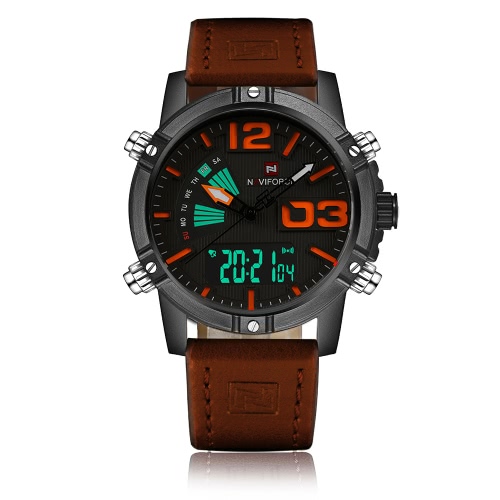 

NAVIFORCE New Dual Quartz Digital Display Men Sports Watch