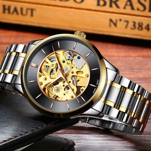 

IK COLOURING Luxury Skeleton Automatic Mechanical Men Watch