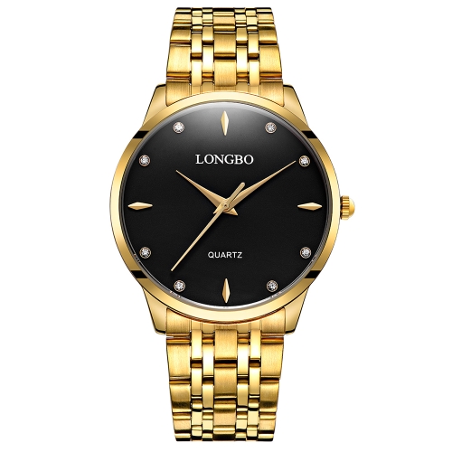 LONGBO Luxury Diamond Stainless Steel Couple's Watches