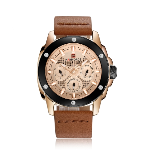 

NAVIFORCE Luxury Luminous Quartz Digital Men Watch Water-Proof Sports Military Man Casual Wristwatch Genuine Leather + Box
