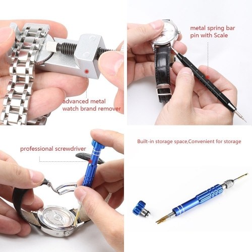 

112PCS Watch Repair Tool Kit Household Case Opener Remover Screwdriver Spring Bar Watchband Link Pin Wristwatch Repair Multifunctional Tool Set