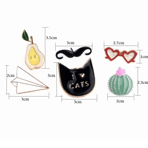 

Fashion Cute Lovely Collar Shirt Brooch Badge Set Clip Pin Jewelry Clothes Accessory for Women Gift Decoration Kids