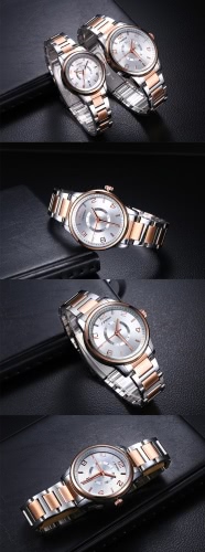

SINOBI 2016 New Fashion Couple Casual Watches Quartz Round Clock Men And Women Watch Rose Gold Alloy Band Ladies Lover's Wristwatc
