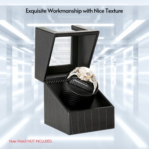 

Single Watch Winder with Super Quiet Motor Soft Pillow Dual Power Supply Methods Automatic Rotation Watch Display Box