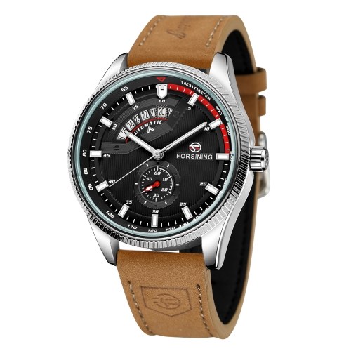 

Mechanical Watch with Leather Band 3ATM Automatic Wristwatch for Men Boys