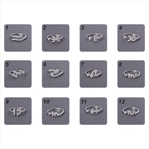 

Fashion 925 Sterling Silver 12 Star Constellation Adjustable Open Women‘s’ Ring
