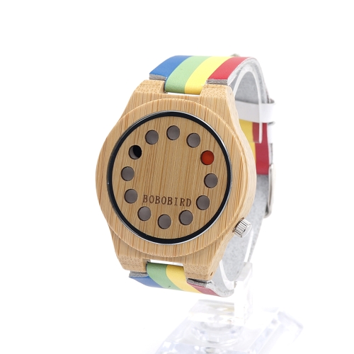 

BOBOBIRD Простые бамбуковые часы Unisex Quartz Watch Натуральная кожа Деревянные наручные часы Мужчины Женщины