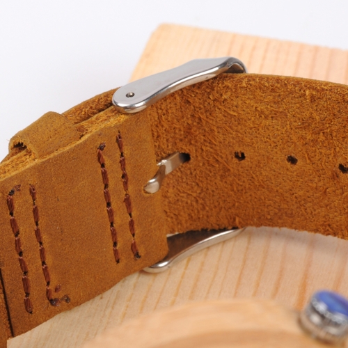 

BOBOBIRD Fashion Casual Bamboo Watch Unisex Quartz Watch Genuine Leather Wooden Wristwatch Men Women