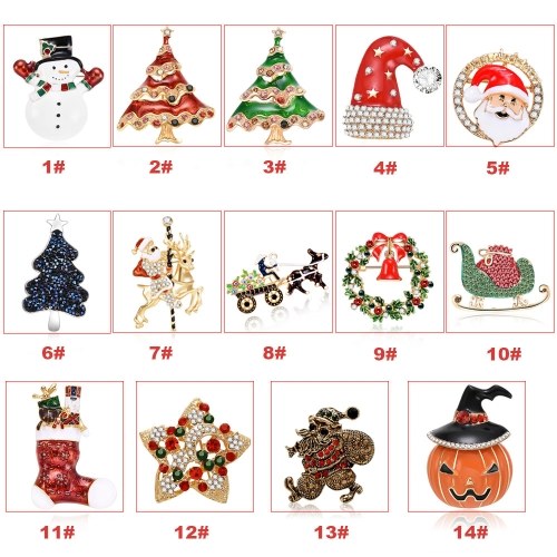 

Fashionable Cute Festival Alloy Breastpin Lovely Unique Decorative Brooch Delicate Christmas Halloween Ornament Gift