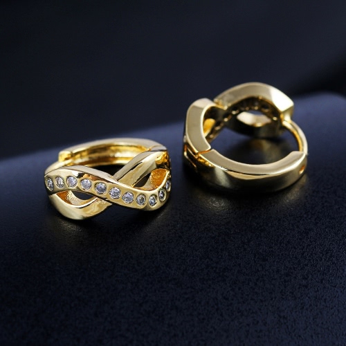 

Мода Роскошный блестящие 18K позолоченные кристалл Rhinestone крестом Хооп Серьги ювелирные изделия для женщин девушка невеста сва
