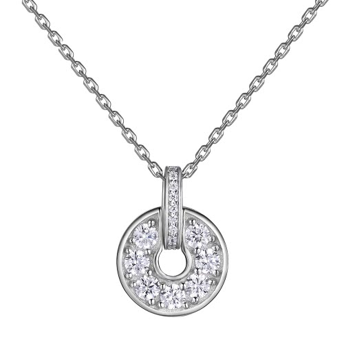 JURE S925 Solid Sterling Silver Chain Necklace The One Jewelry Zirconia 18 Inch