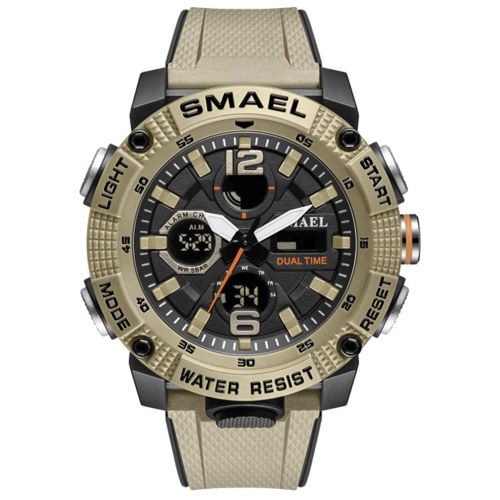 

SMAEL 8039 Multifunctional Sport Men Students Wrist Watch 50M Waterproof Quart+Digital Dual-display Watch with Luminous/Alarm/Stopwatch/Week/Date
