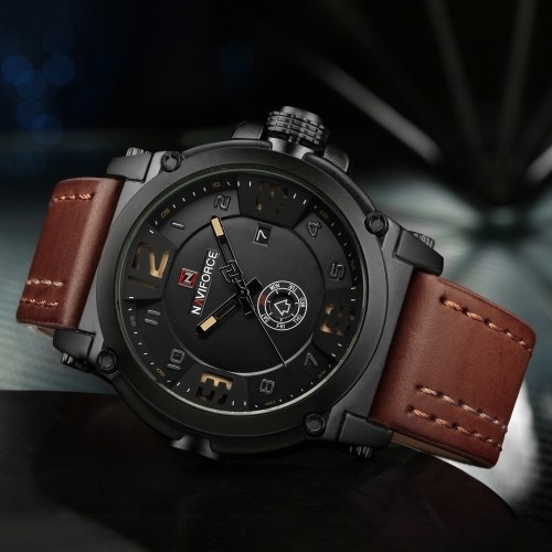 

Men Watch Quartz Movement Date Week Display Business Casual Wrist Watch