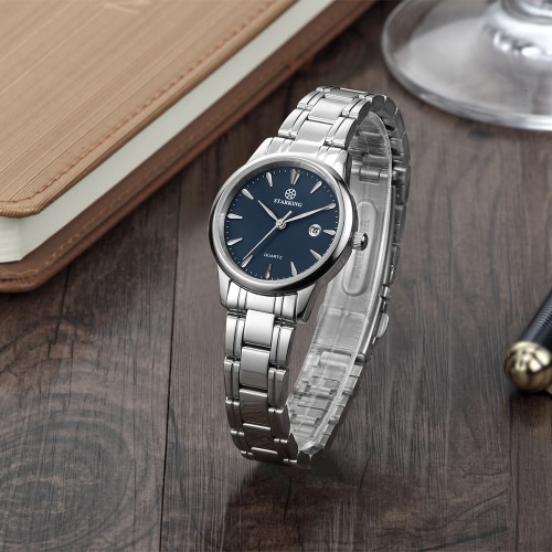

Starking Stainless Steel 3ATM Water Resistant Charming Analog Quartz Watch Elegant Women OL Business Wristwatch with Calendar