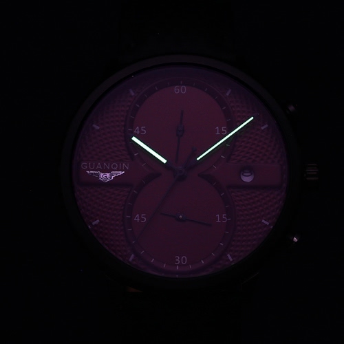 

GUANQIN 2016 Fashion Men's Luxury Top Brand Big Dial Full Black Sport Quartz Watch with Stopwatch Male Wristwatch