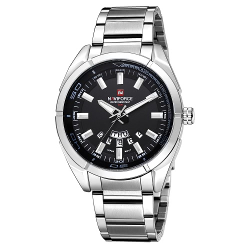 

NAVIFORCE 3ATM водостойкой Analog Man Часы высокого качества из нержавеющей стали ремешок для часов Кварцевые наручные часы с бизн
