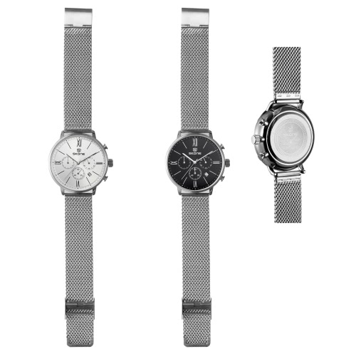 

SKONE Decent Business Watch with Delicate Pointer Durable Alloy Watchband Quartz Man Wristwatch with Calendar