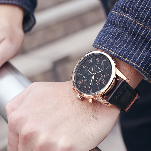

OCHSTIN Antique Luxury Genuine Leather Quartz Men Wristwatch Water-Proof Chronograph Casual Watch Masculino Relogio + Box