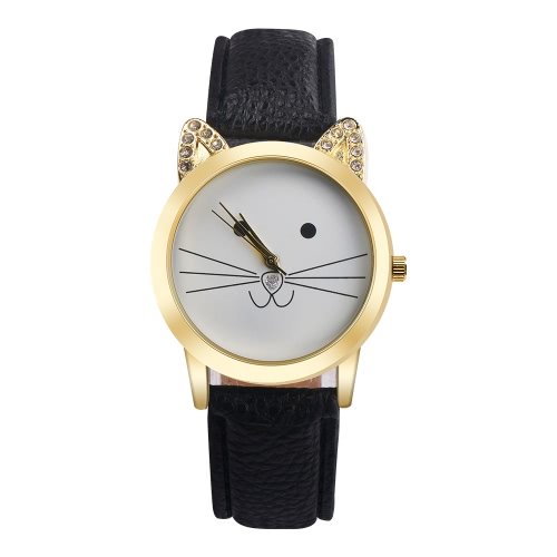 

New Fashion All-match Neutral Diamond Lovely Cats Face Women Quartz Watch