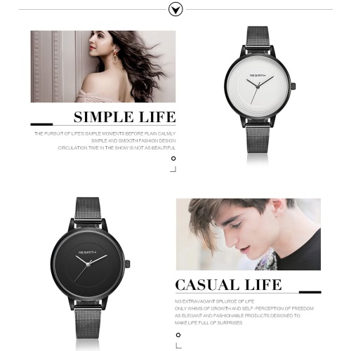 

REBIRTH Brand Modern Simplicity Stainless Steel Women Watches Quartz Water-Proof Bracelet Watch Ladies Casual Wrist Watch Best Gif